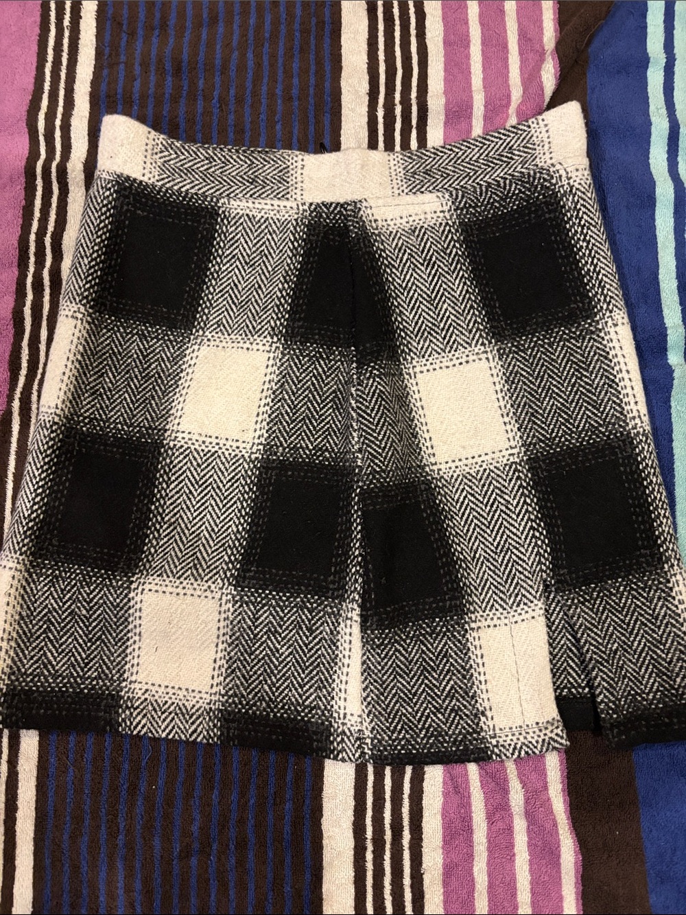 Black & White Plaid Circle Skirt - Classic A-Line Skater
